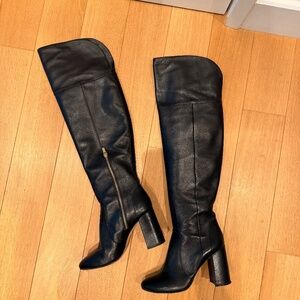 Joie - Over The Knee Black Nappa Leather Boots - 38.5
